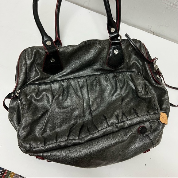 MZ Wallace Jane Double Pocket Silver Shoulder Bag - Picture 4 of 9